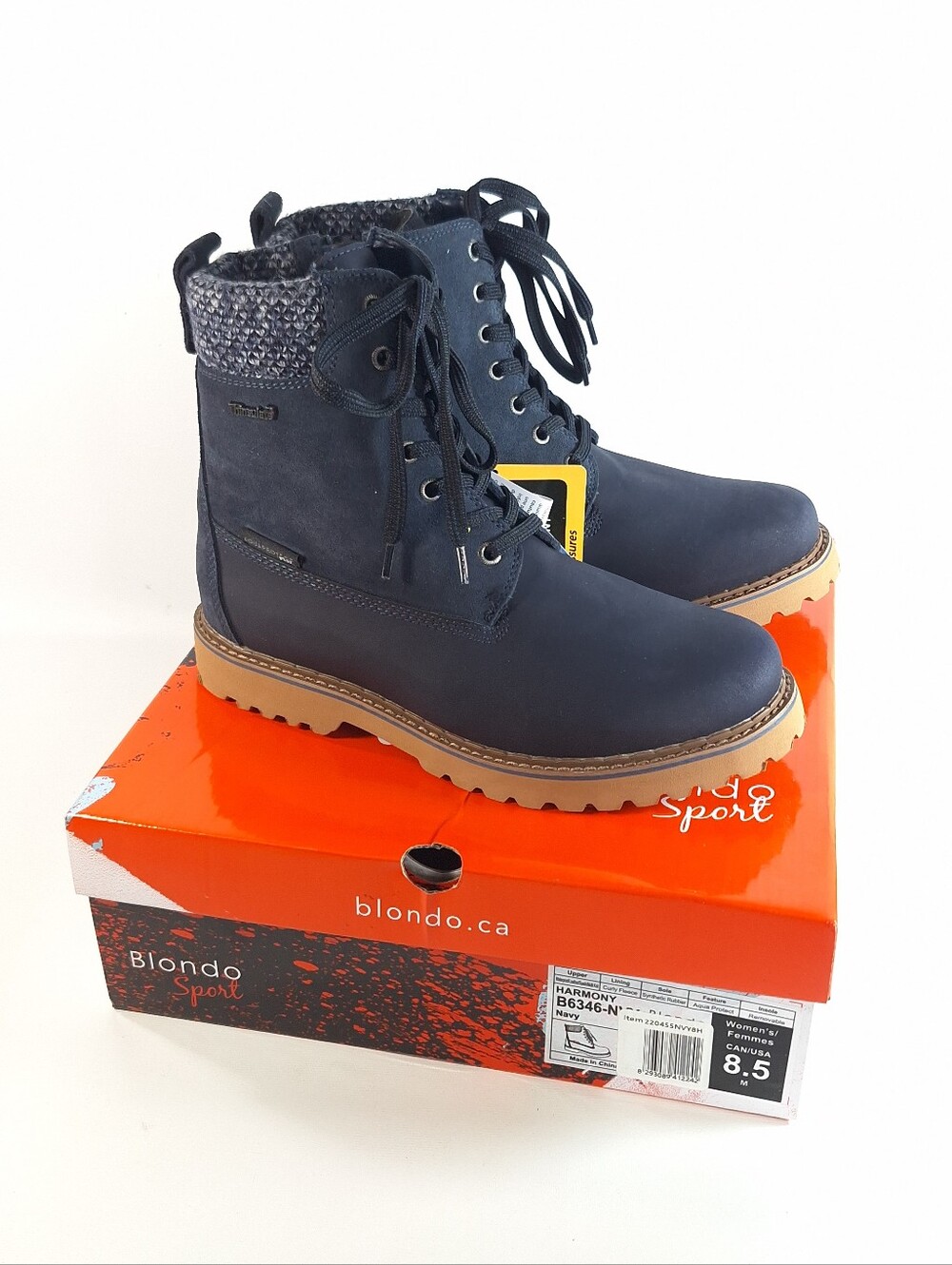 NWT Blondo Harmony Navy Blue Suede Winter Combat Boots, Size 8.5